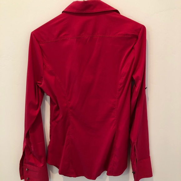 Express Design Studio Red Button Up Shirt Sz XS - Picture 4 of 5